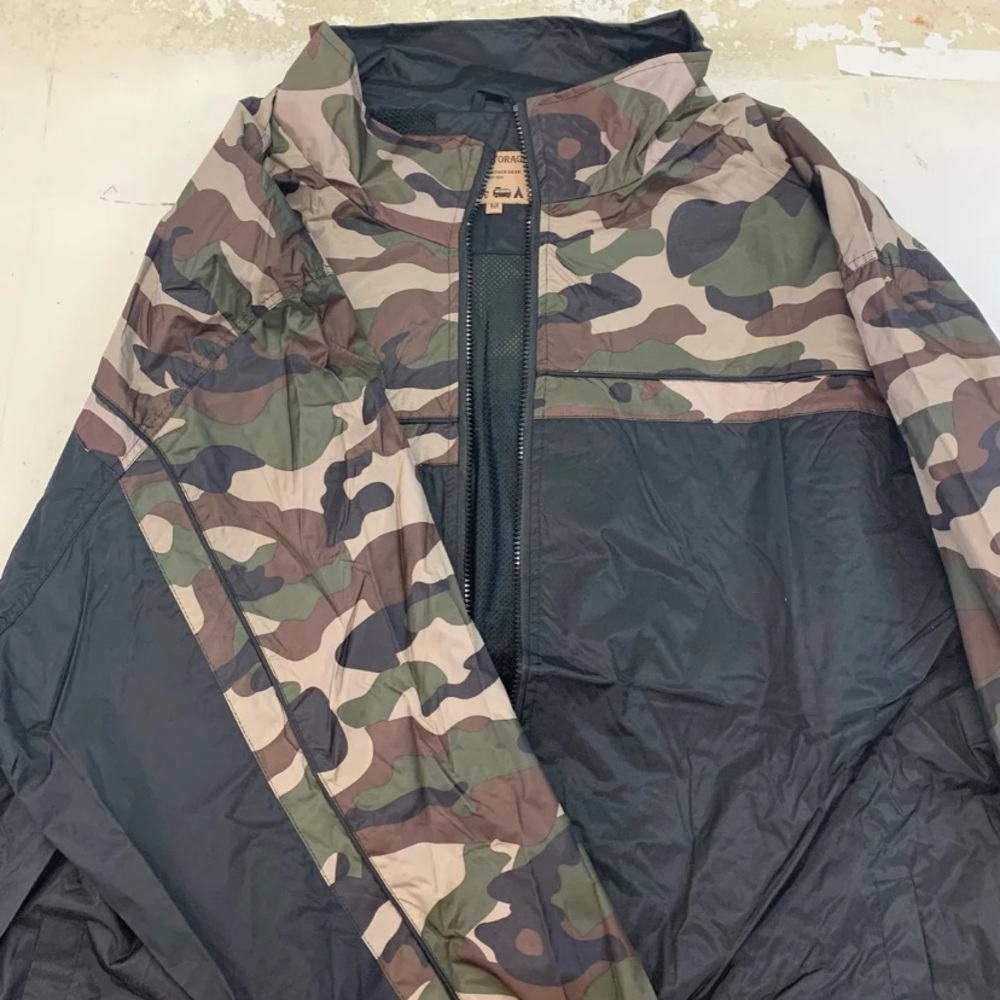 1X-6XL NWT Camo Windbreaker Rain Jacket Coat Men’s